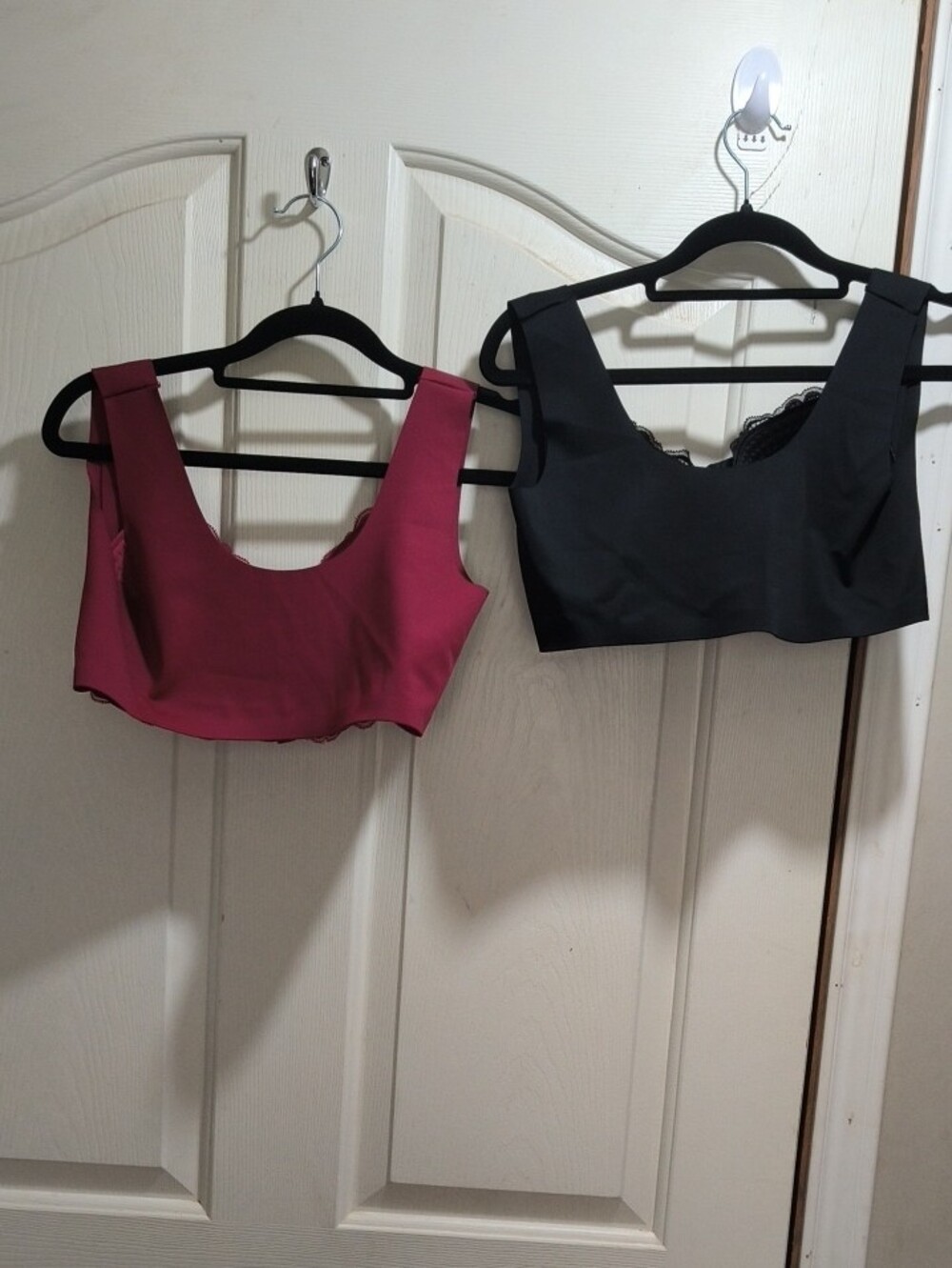 Women's Floral Lace Longline Bra - Burgundy and Black/Purple - Picture 4 of 5